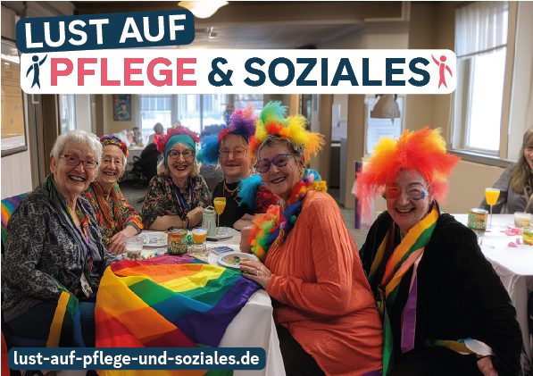 Postkarte Lust auf Pflege und Soziales 2024